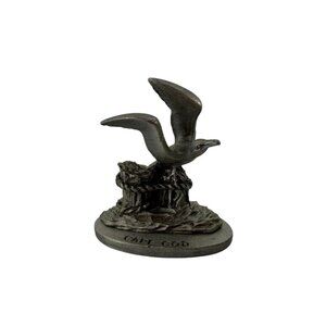 Spoontiques Pewter 1981 Seagull Figurine Cape Cod Souvenir 1.75" Tall Miniature